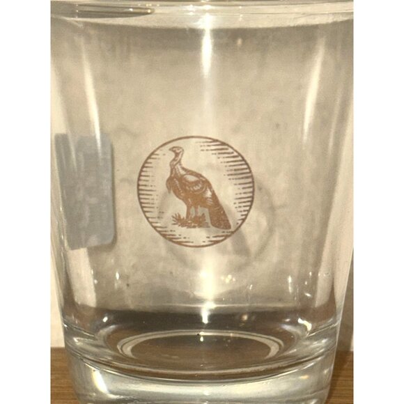 Set Of 3 Vintage Turkey Etched Whiskey Glasses - Picture 2 of 5